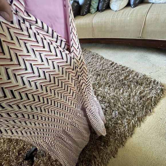 LOFT Maxi Dress Chevron Smocked Women’s Small Sleeveless Boho Casual Ruffle Work - Picture 13 of 13